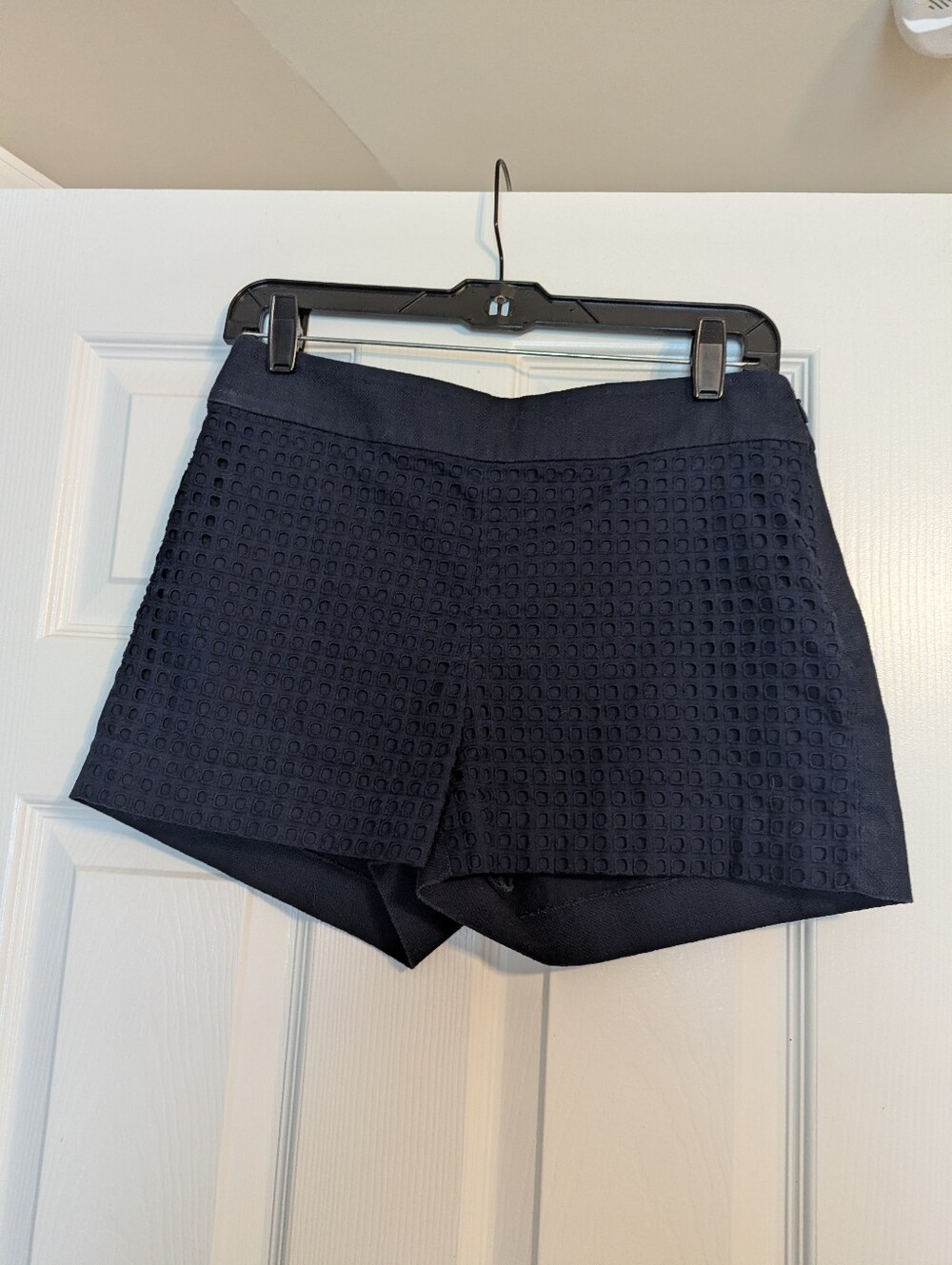 JCrew Factory eyelet navy shorts